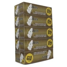 4 Aces Light King Size RYO Cigarette Tubes 200 Count Per Box (Pack of 5)