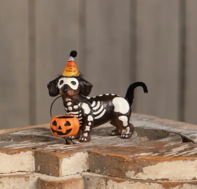 Bethany Lowe Skeleton Pup Figurine    ~~   Halloween Must-Have