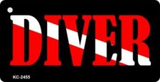 DIVER keychain metal 1.5 X 3scuba dive stocking stuffer party christmas gift 10