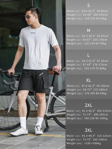 WOSAWE Multibolsillos Ajuste Suelto MTB Ciclista Shorts Bicicleta Shorts Forrados - Imagen 13 de 16
