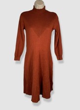 Signature by Robbie Bee Women's Orange Ribbed Sweater Dress Petite Size PM