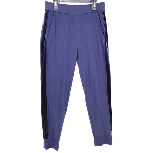 Eileen Fisher Velvet Stripe Jogger Pants Women's Stretch Pull On Navy Size PP/PT - Picture 2 of 14