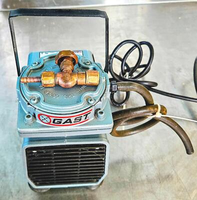 100% GAST DOA-P161-AA VACUUM PUMP BONUS BRASS CONNECTOR 90DAYWARRANTY WATCHVIDEO