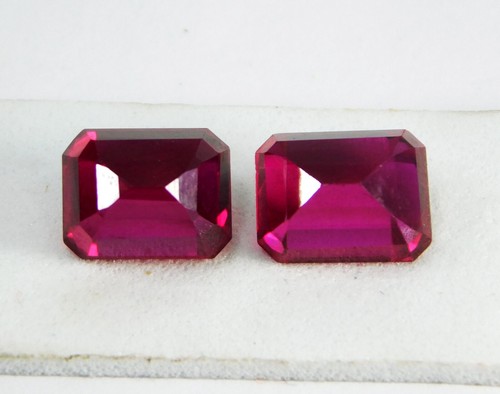 Coppia di pietre preziose sfuse taglio smeraldo rubino rosso naturale Mozambico certificato 12,60 ct - Foto 4 di 4