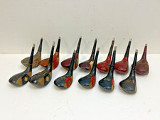 Vintage Golf Club Head Lot x 13 wood driver arts crafts only wooden sports decor