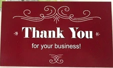 Business Cards Small Business, Thank You for Your Business Red White 3.5" x 2"
