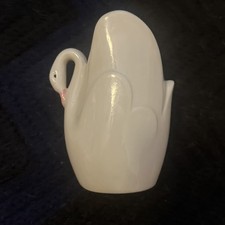 Mid Century Ceramic Whit Swan Toothbrush Holder