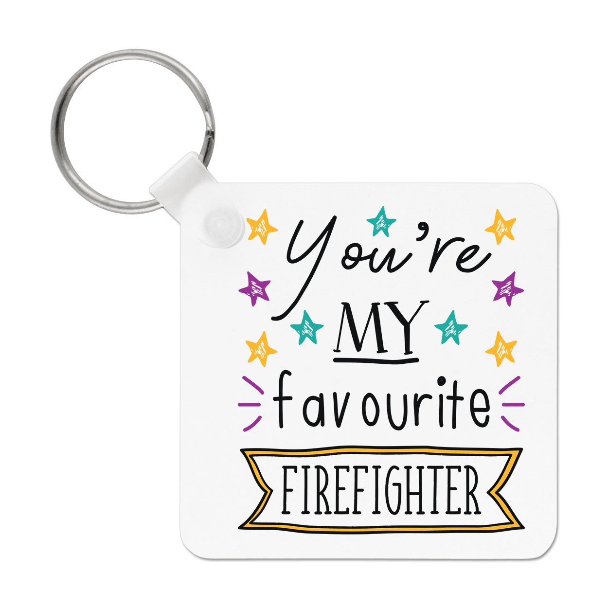 You're My Favourite Firefighter Stars Keyring Key Chain - Funny Fireman