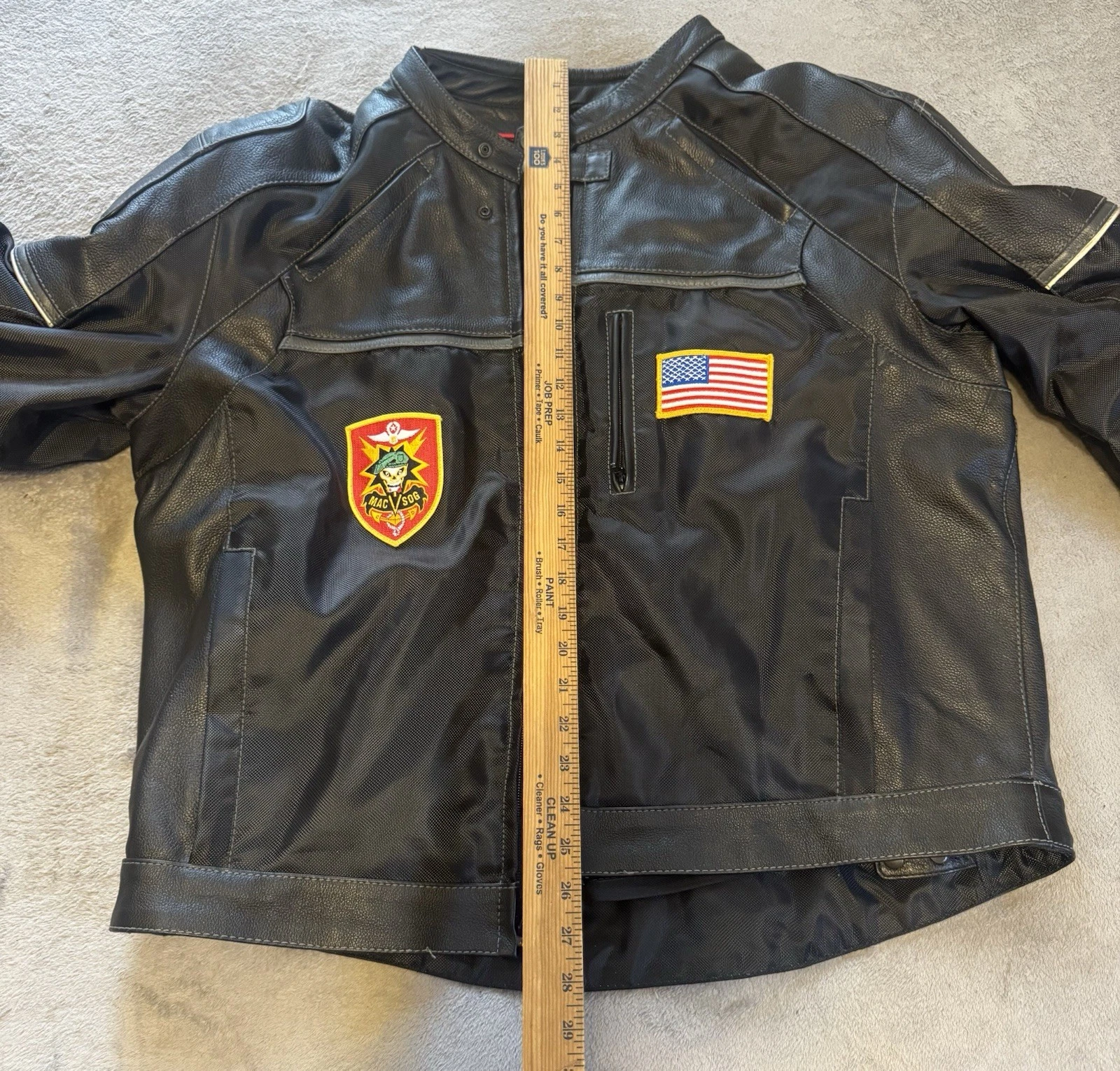 First Racing Motorcycle Jacket XXL Leather Textile MAC V SOG USA Patch image 8