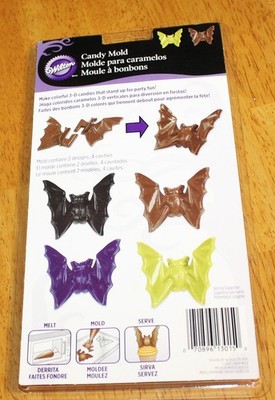 Wilton ~3D BAT CANDY/CHOCOLATE MOLD #2115-0015 - New - Plastic - 4 Cavity 2013