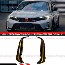 For 2023-2026 Civic Type R Fl5 Jdm Front Bumper Amber Led Daytime Running Light