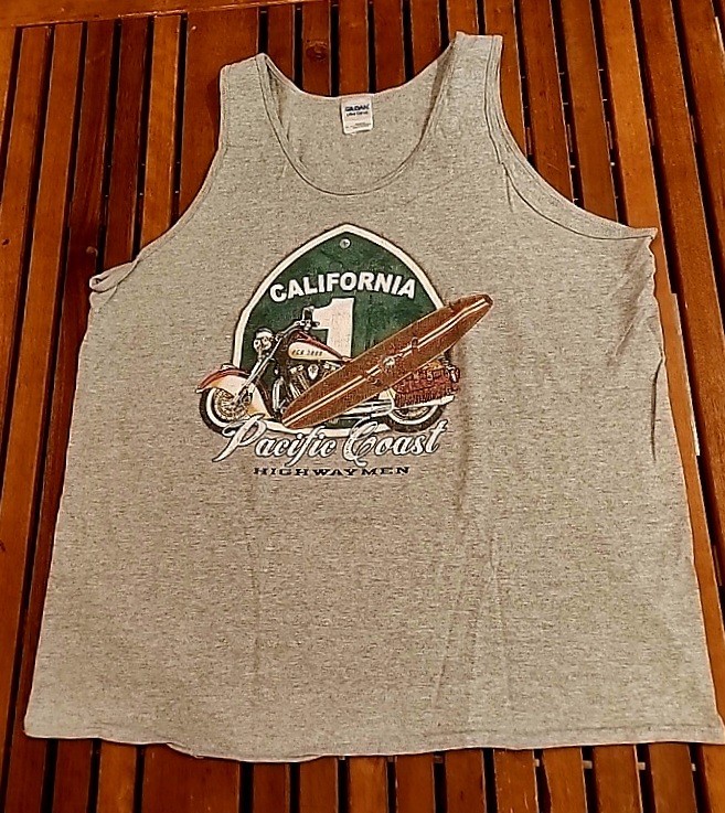 MOTERCYCLE SHIRT CALIFORNIA PACIFIC COAST HIGHWAY MEN TANK TOP HARLEY D STYLE XL