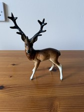 Ceramic Stag Deer Ornament Figurine from Western Germany - damaged antler