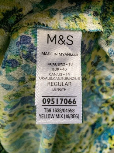 M&S Collection Floral Maxi Dress UK 18 Regular Blue Green Excellent Condition - Picture 7 of 11
