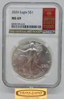2026 Silver Eagle $1, NGC MS 69, The Official Red Book Label - #B61807