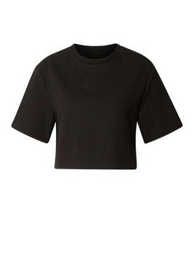 Urban Classics T-Shirt Damen Ladies Structured Jersey Cropped Tee schwarz