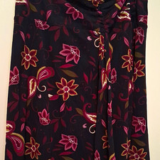 Nine & Co. by Nine West Womens Large Black Floral Mesh knee length skirt