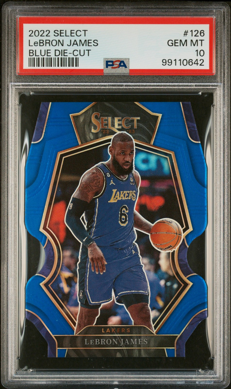 2022 PANINI SELECT BLUE DIE-CUT #126 LEBRON JAMES 39/249 PSA 10