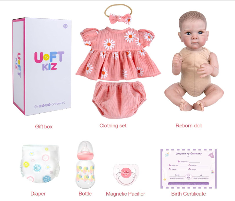 UOFTKIZ 20" Realistic Reborn Baby Doll Girl Lifelike Weighted Body Collectible