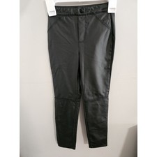 Girls Zara Sz 7 Faux Leather Skinny Jeans Black