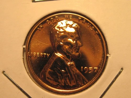 1957  LINCOLN WHEAT CENT, PROOF, FREE SHIPPING (#030E)