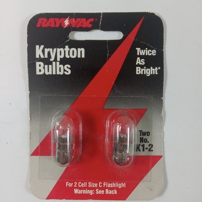 Rayovac Krypton Bulbs K1-2 Flashlight Bulbs Lot of 2 High Intensity