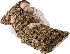 20X54 Fluffy Leopard Print Full Body Pillow,Cheetah Print Plush Fuzzy Faux Fur B
