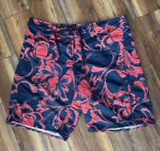 Patagonia Men's SZ 38 Red/Blue Floral Print Board Shorts 10" Inseam