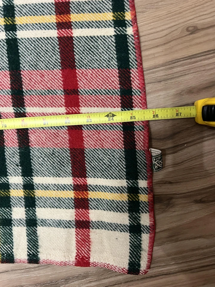 VTg L.L.Bean Wool Plaid Camp Blanket Throw Red Green Tartan Check Pattern Stadiu - Image 3 of 4
