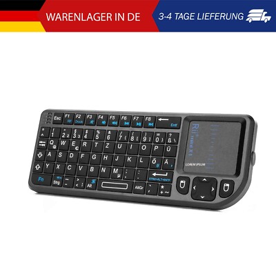 Rii X1 Mini Tastatur Wireless, Kabellos Tastatur mit Touchpad, Mini Keyboard für