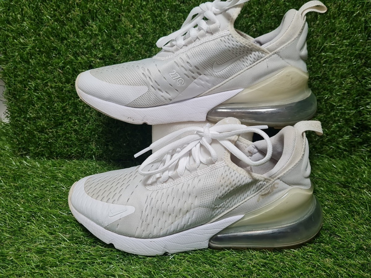 NIKE AIR MAX 270 TRIPLE WHITE METALLIC SILVER #943345-103 KID SIZE