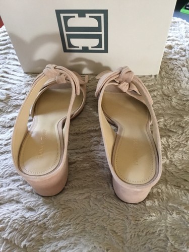 Ivanka Trump Light Natural Nude Suede  Bows itEria Size 10 Sandal New With Box - Picture 3 of 5