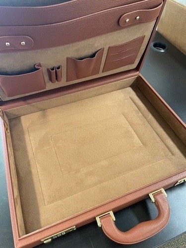 RAPPORT LONDON BRIEFCASE BRAND NEW GENUINE TAN LEATHER LOCK RETAIL $1195.00 - Picture 6 of 6