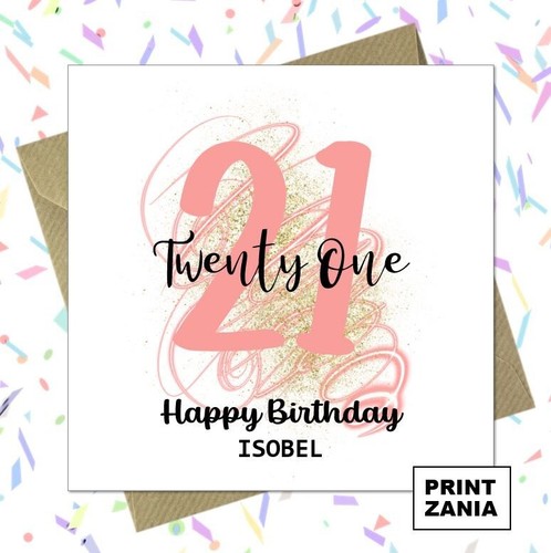 Personalised 21st Birthday Card Daughter Granddaughter Mum Niece Nan