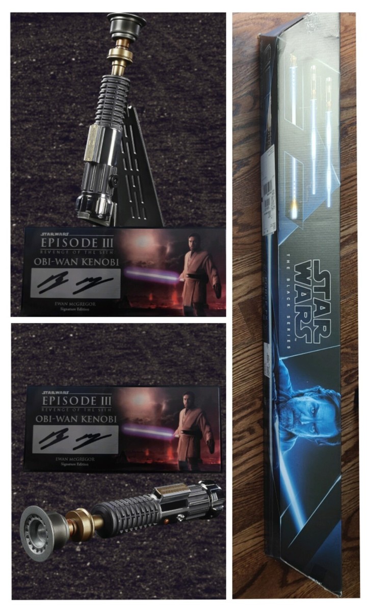 スター・ウォーズ OBI-WAN KENOBI LIGHTSABER 限定版 Ewan McGregor Signed Hasbro Star Wars BS Obi-Wan Force FX Elite