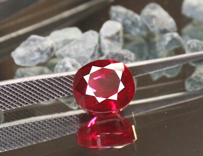 Unheated/Untreated 24.60 Ct Burma Certified 100% Natural Red Ruby Gemstone USH