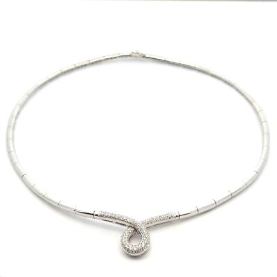 Löwe Pizzo Weißgold 1,25 kt Diamant Twist Mittelteil Halsreif Halskette