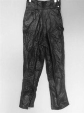 VERY RARE VINTAGE 1960'S WOMAN'S "BECK" BLACK LEATHER MOTORCYCLE PANTS SMALL