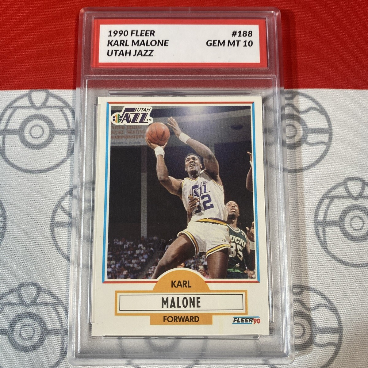 Graded 10 1990 Fleer Karl Malone Card #188 MINT Mailman Jazz HOF