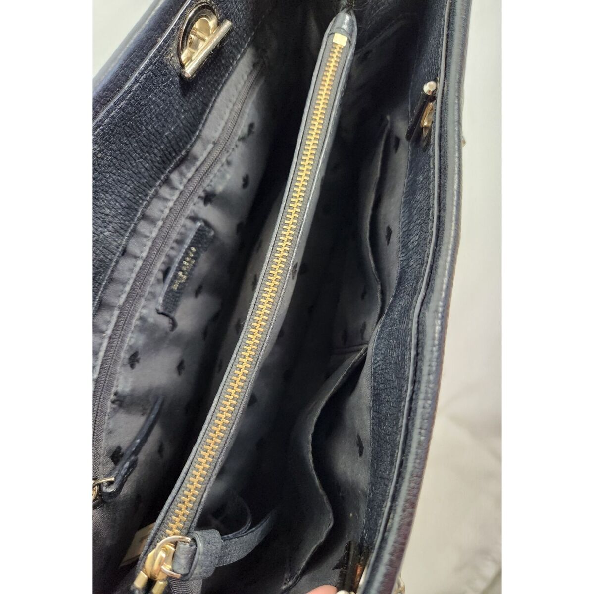 Kate Spade Black Pebbled Leather Silver Chain Handle Satchel Kate Spade Black Pebbled Leather Silver Chain Handle Satchel