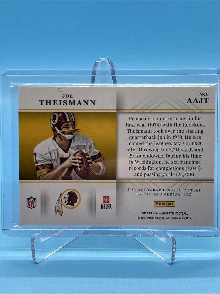 JOE THEISMANN 2017 PANINI MAJESTIC ASTONISHING ARMS AUTOGRAPHS GOLD AUTO /25 - Image 2 of 2