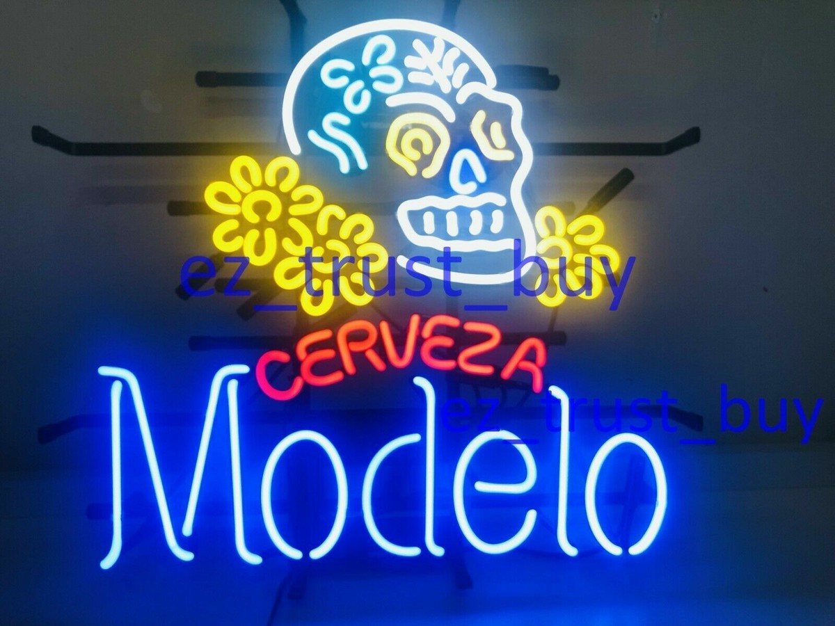 Modelo Especial Sugar Skull Cerveza Neon Light Sign 20