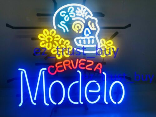 Modelo Especial Sugar Skull Cerveza Neon Light Sign 20"x16" Decor Glass Bar Beer - Afbeelding 1 van 1