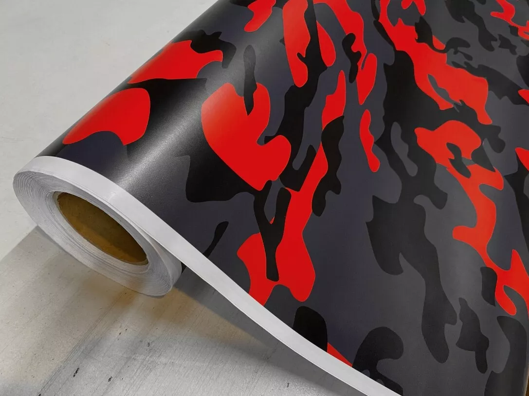 BLACK RED CAMO WRAP • CAR / TRUCK VINYL WRAPS • VS