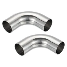 2pcs 90 Degree Mandrel Bend Elbow 1 1/2in OD Steel Exhaust Elbow