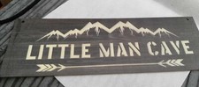 Novelty Little Man Cave Wooden  Hanging Plaque Sign
