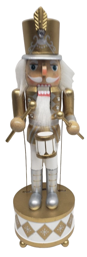 Figurine Casse-Noisette Timstor – Soldat Enfant Blanc Et Or – Résine 22cm