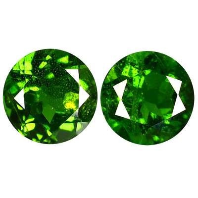 2.97 ct (2 pcs Lot) Marvelous CALIBRATED SIZE(7 x 7 mm) Round Chrome Diopside