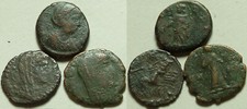 Lot 3 Ancient Roman coins Postumus issues Helena Pax Veiled Constantine quadriga