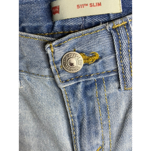 Levis 511 slim boys sz 5 reg jean shorts distressted adjustable waist light wash - Picture 4 of 8